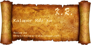 Kalaper Réka névjegykártya